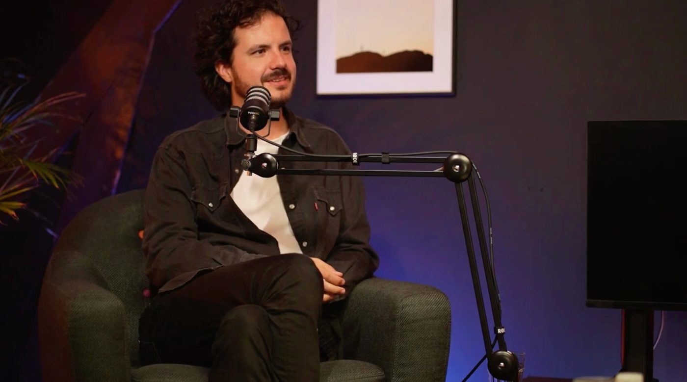 A guest seated for a one-on-one interview